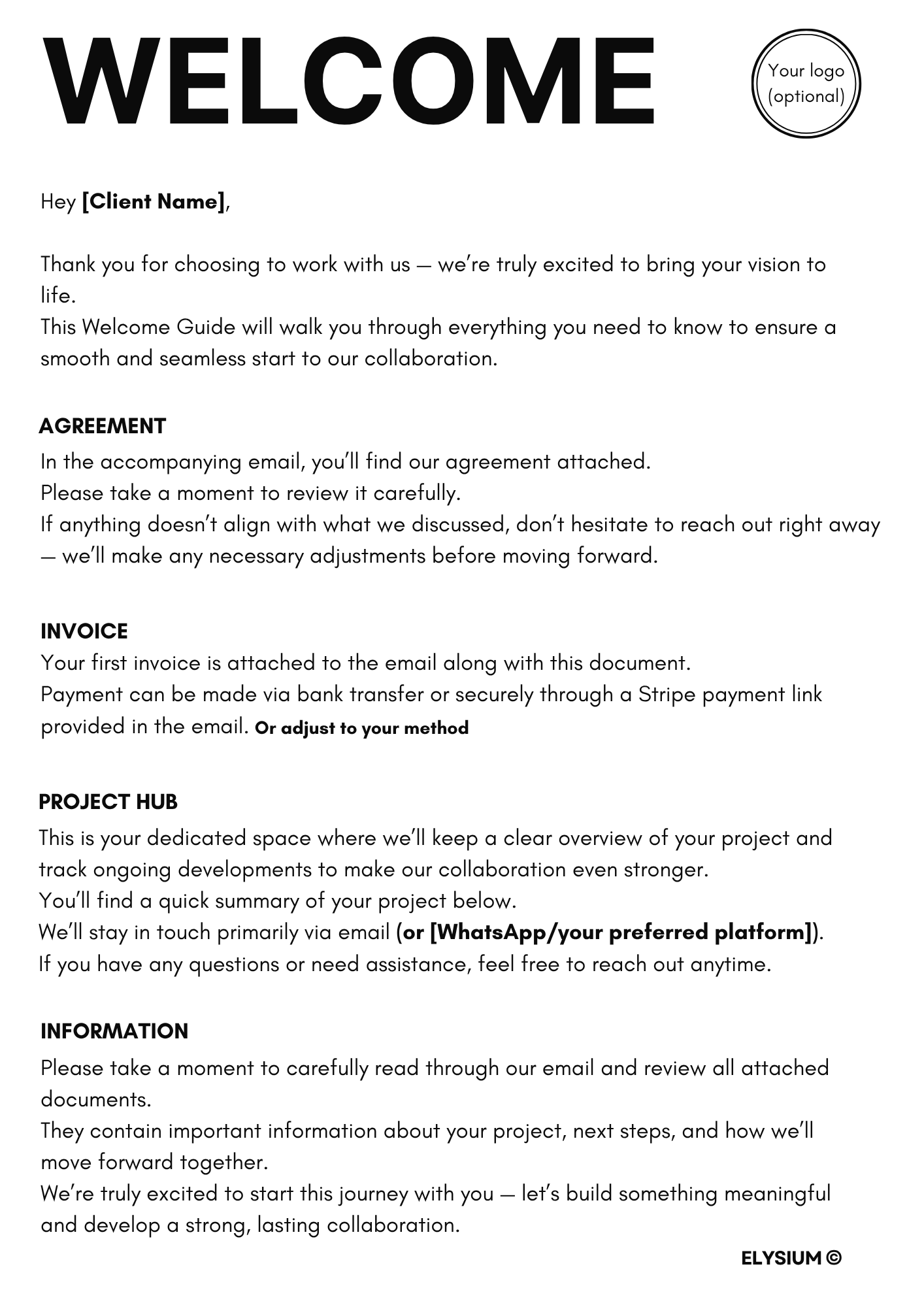 General WELCOME White