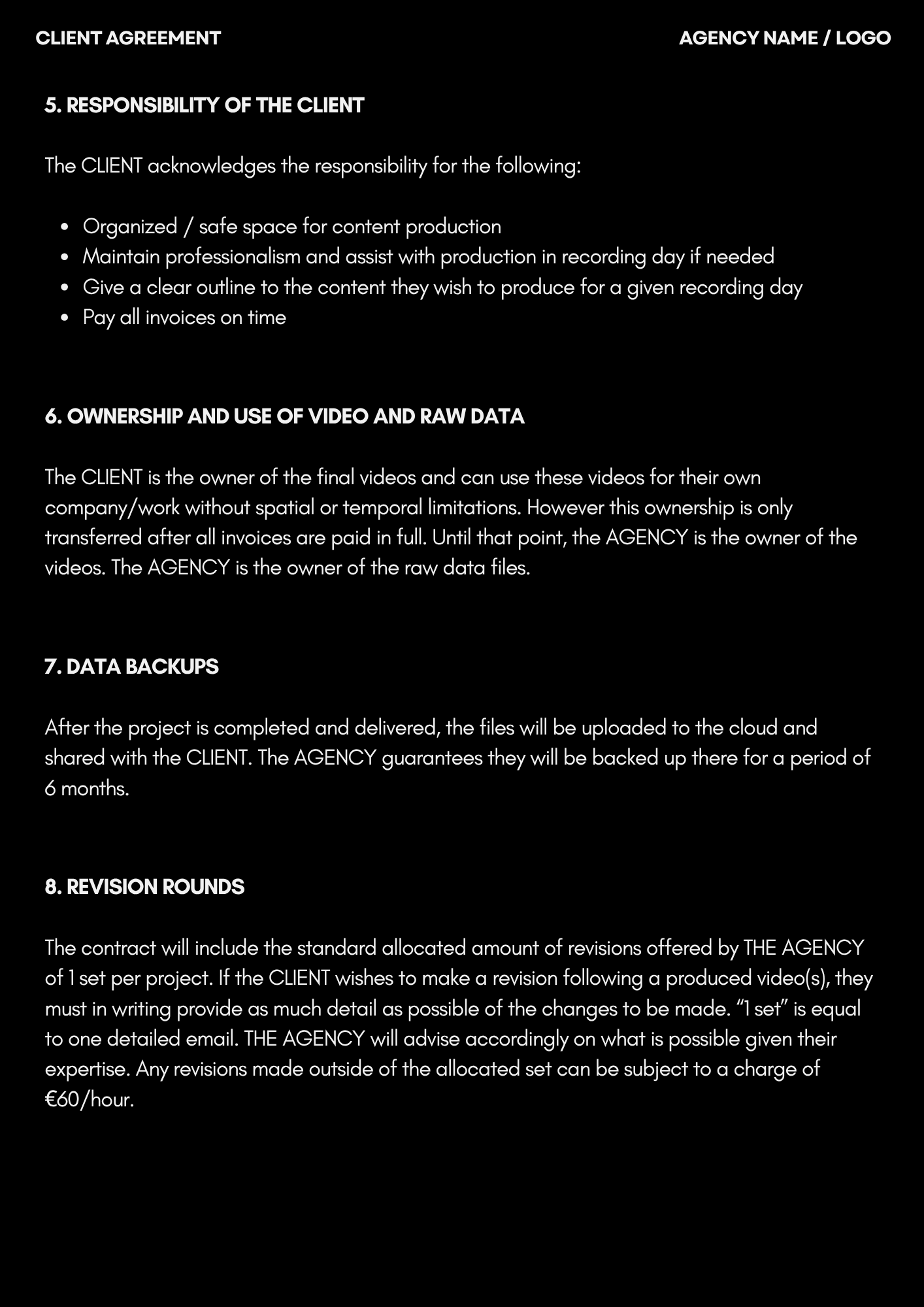 General AGREEMENT Black