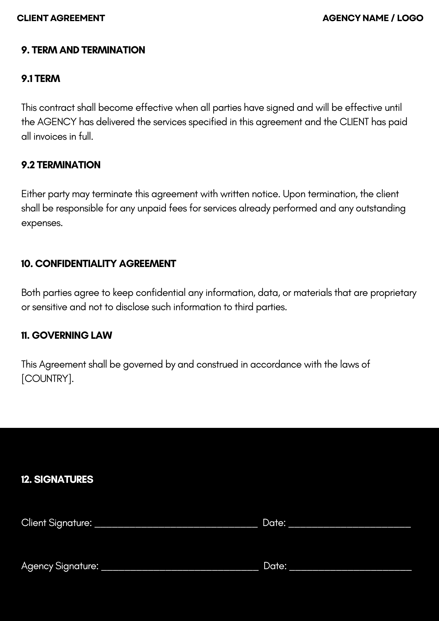 General AGREEMENT White