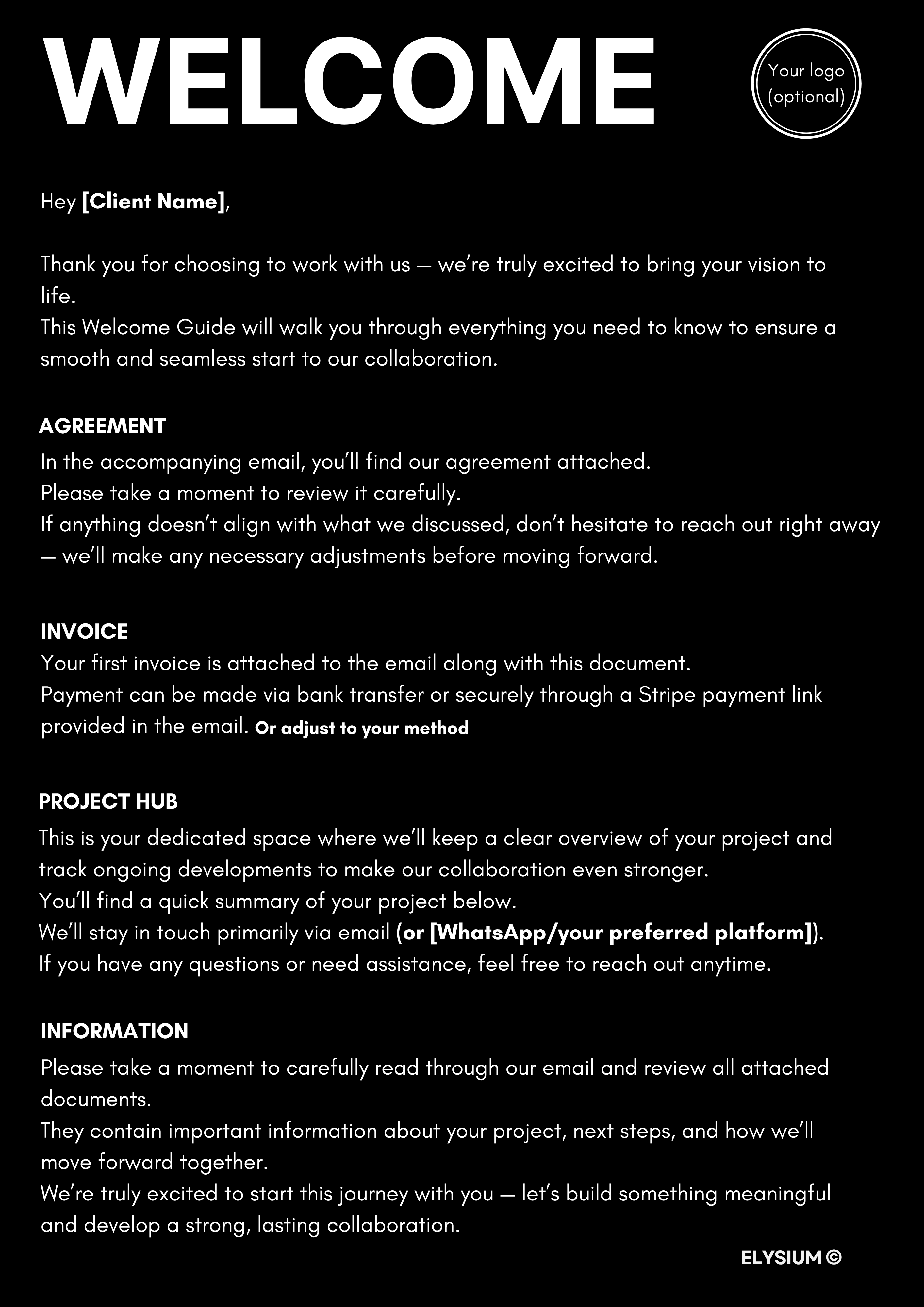 General WELCOME Black