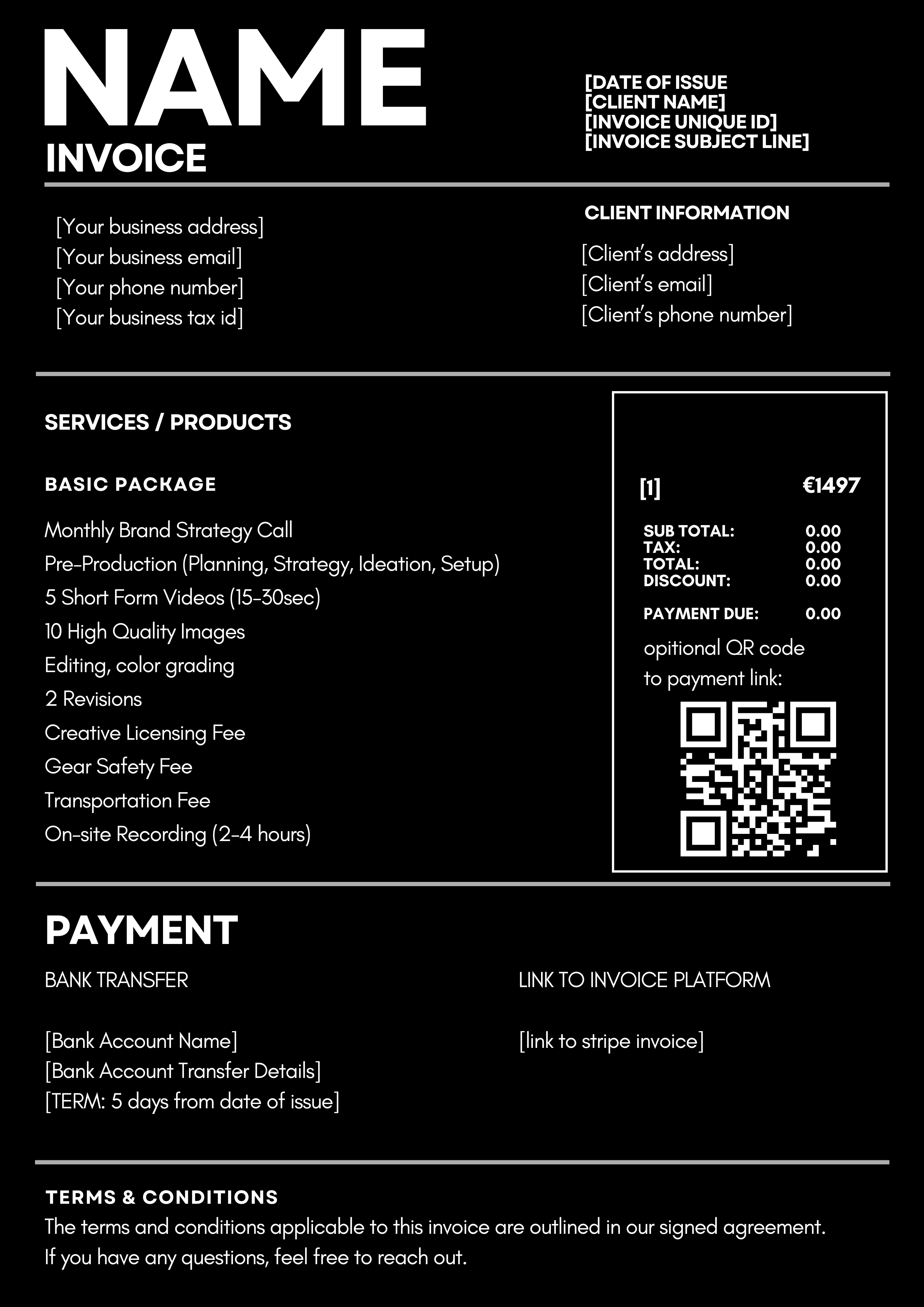 General INVOICE Black