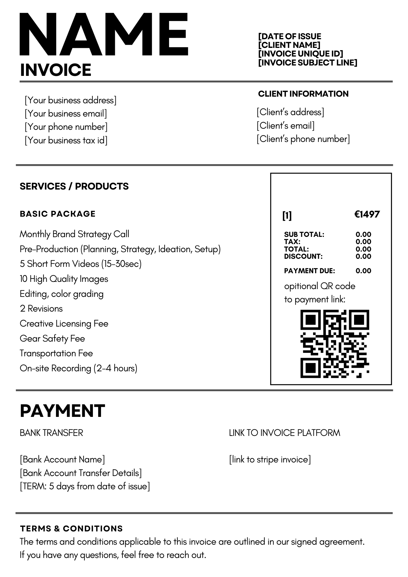 General INVOICE White