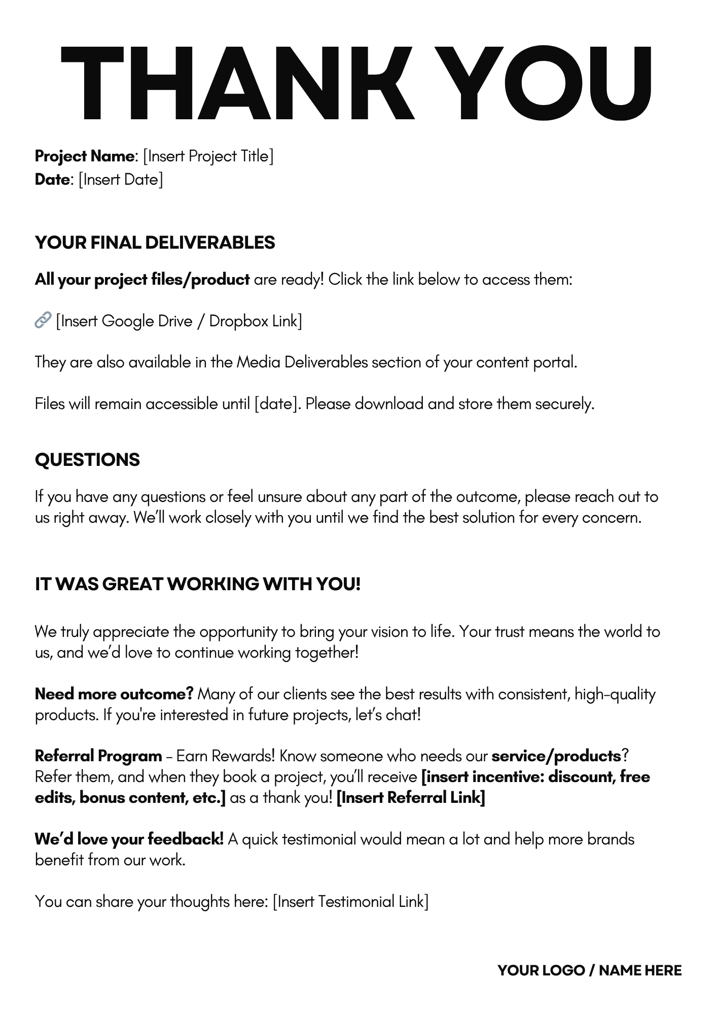 General THANKYOU White